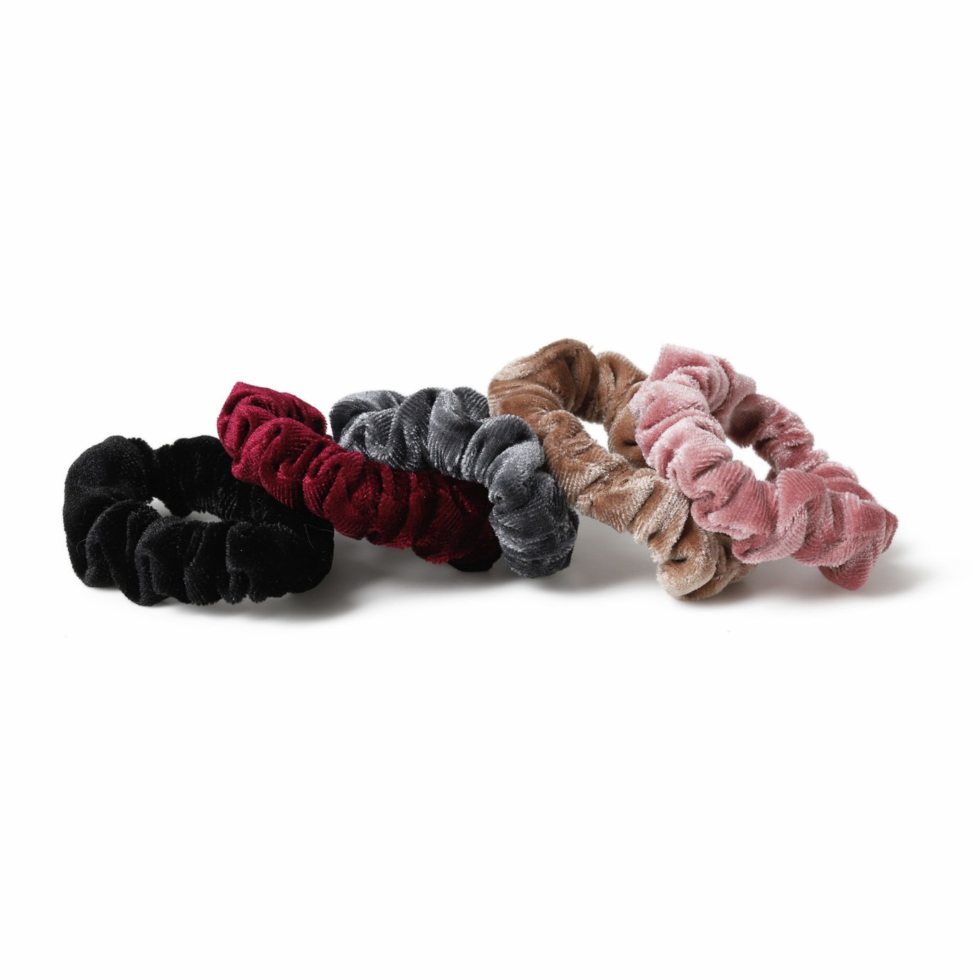 Freedom Multicoloured Velvet Scrunchies - Pack of 5