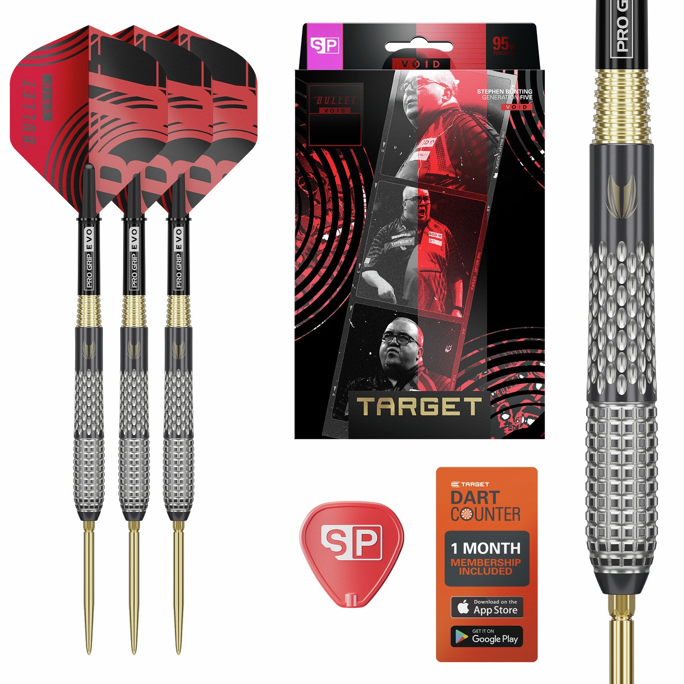 Target Darts Stephen Bunting Generation 5 Void 24g 95% Tungsten Darts