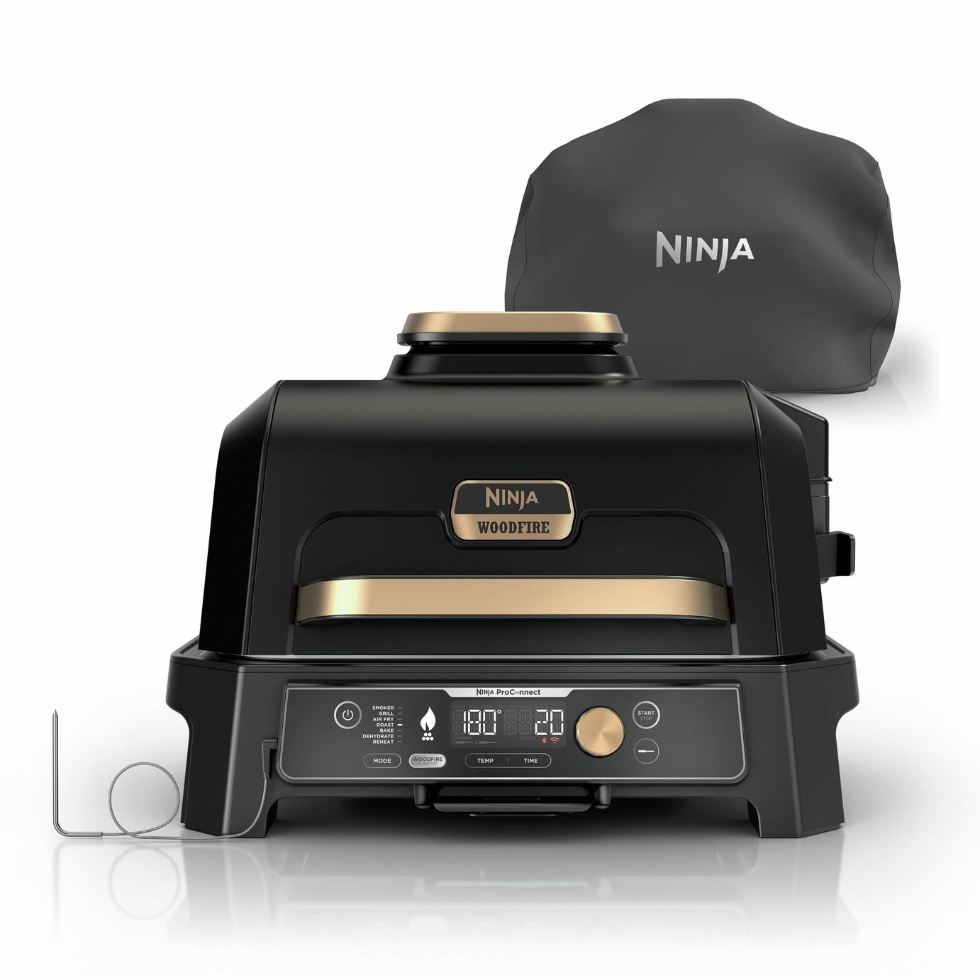 Ninja Woodfire Pro Connect XL Electric BBQ Grill & Smoker with Cover