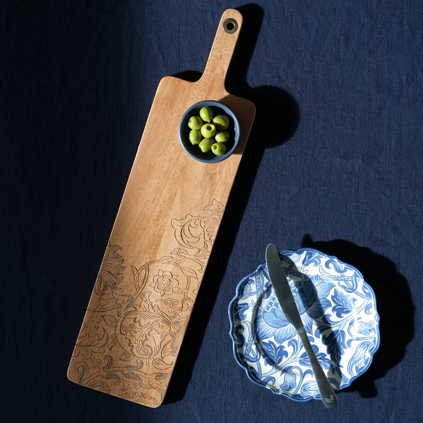 Habitat x Morris & Co. Inky Mango Wood Paddle Serve Board