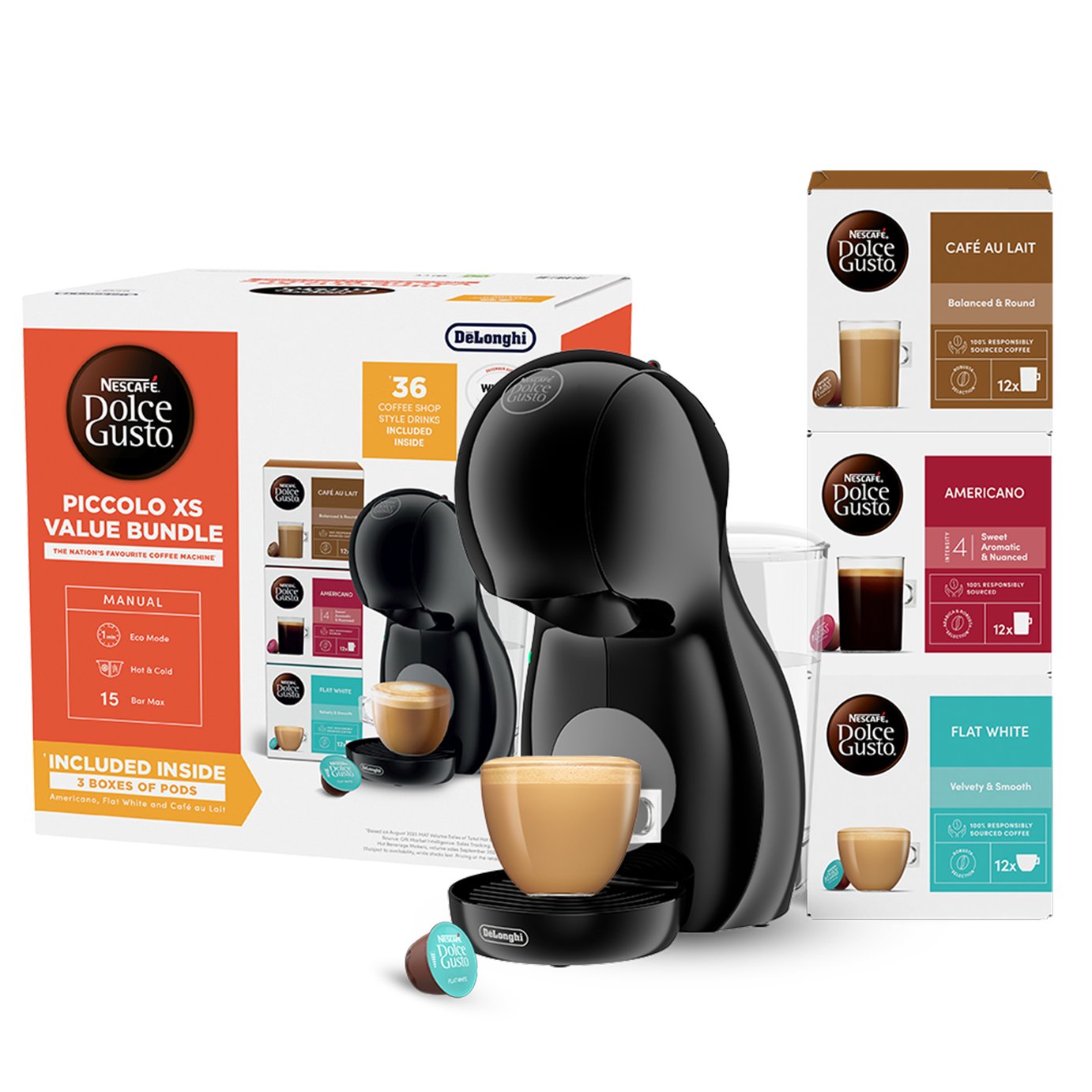 Dolce Gusto Piccolo Extra Small Pod Coffee Machine Bundle