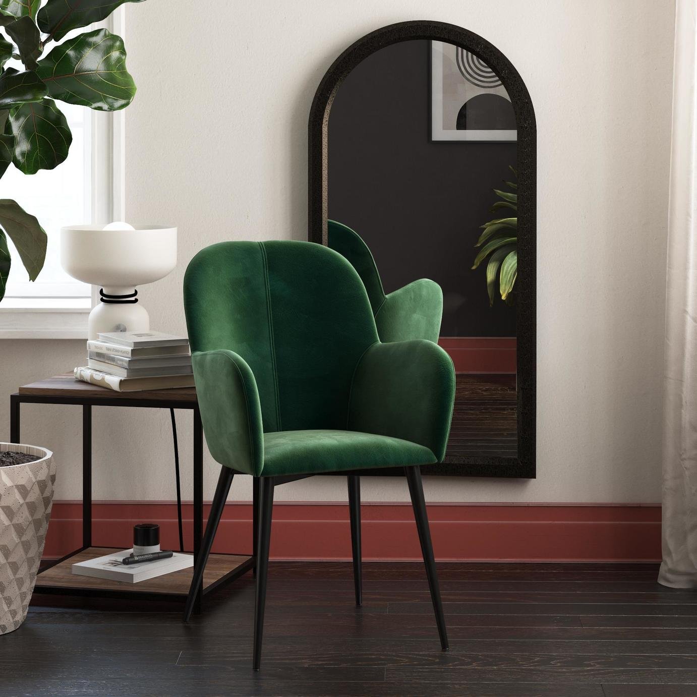 Dorel Fitz Velvet Accent Chair - Green