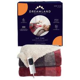 Dreamland Naptime Sherpa Electric Overblanket Single Control - Tartan Red