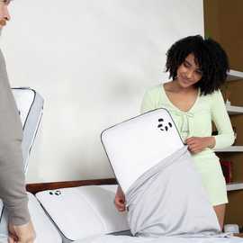 Panda Bamboo 320 TC Plain Light Grey Pillowcase Pair