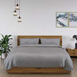 Panda Bamboo 320 TC Plain Light Grey Fitted Sheet