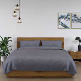 Panda Bamboo 320 TC Plain Dark Grey Fitted Sheet