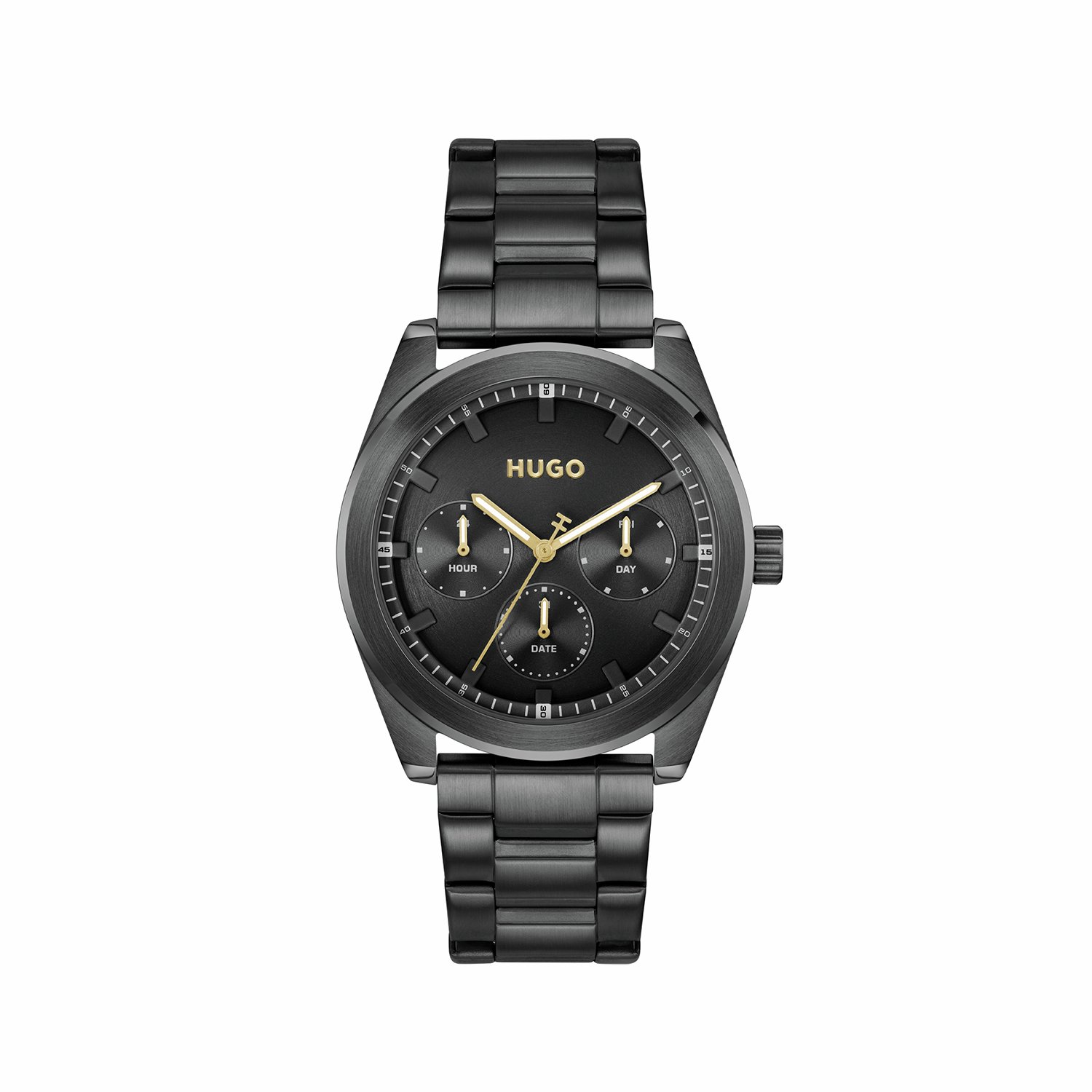 HUGO Gents Bright Sport Black IP Bracelet Watch