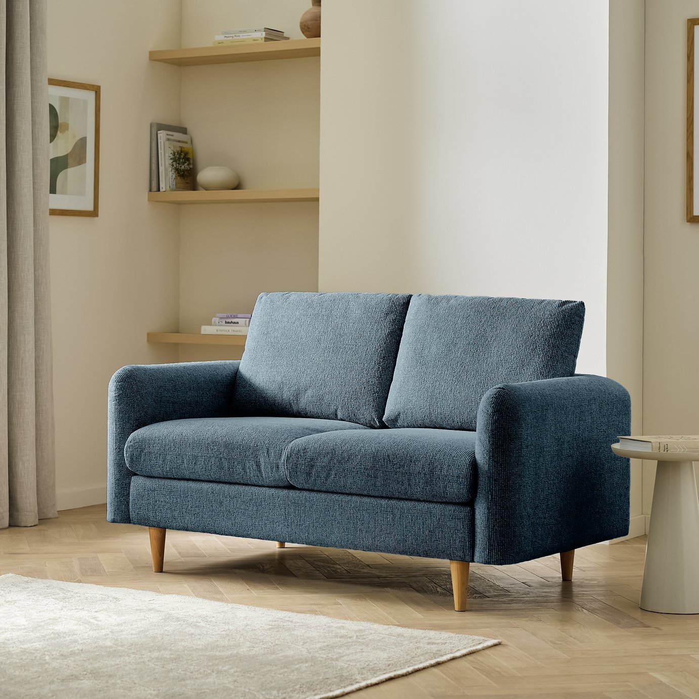 Argos Home Betty Fabric 2 Seater Sofa - Dark Blue