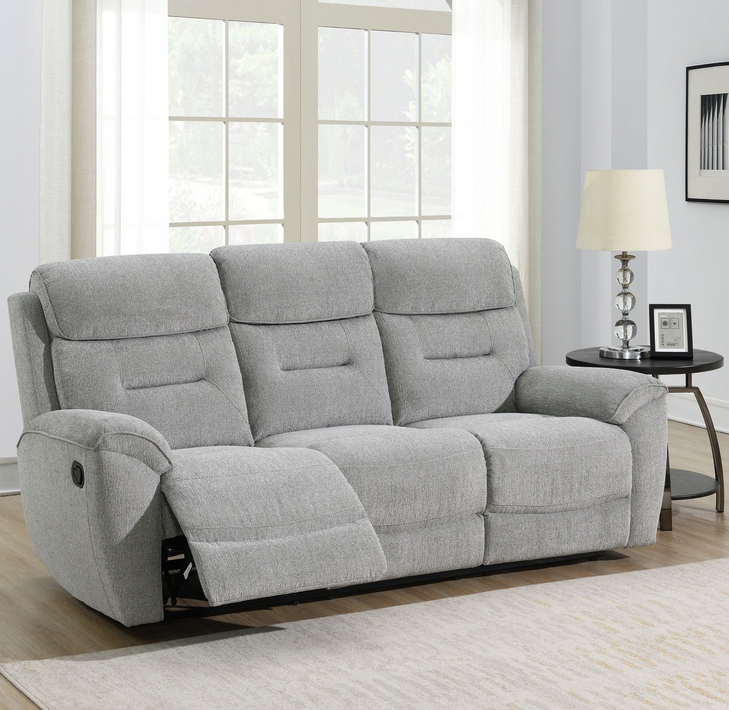 Sofa Source Huntington 3 Seater Recliner Sofa - Light Grey