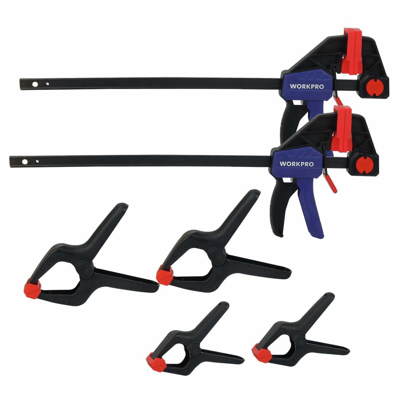WORKPRO 6 Piece Bar and Spring Clamps Set