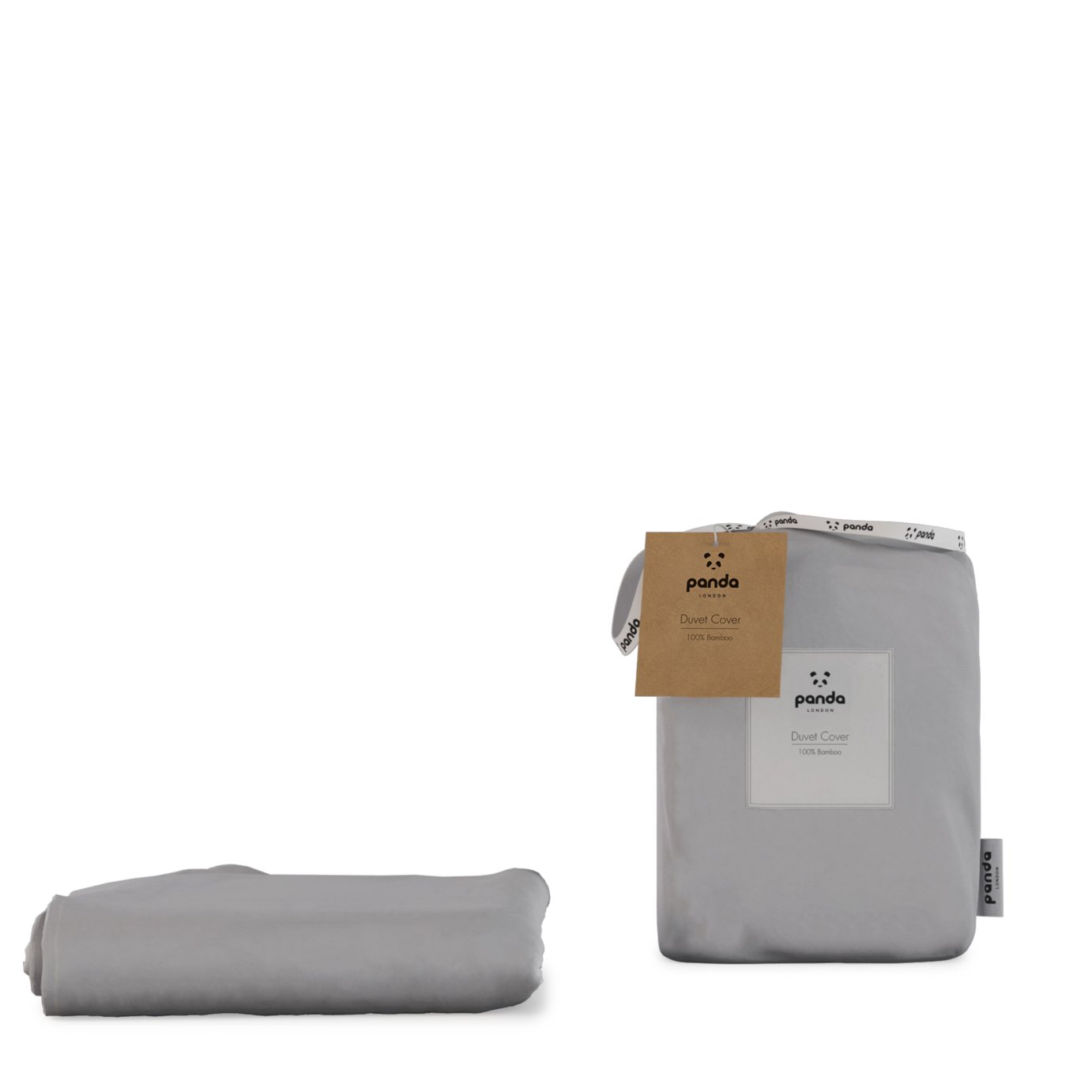 Panda Bamboo 320 TC Plain Light Grey Bedding Set - Superking
