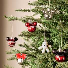 Argos Home Mickey Mouse Themed Christmas Bauble - Pack of 6