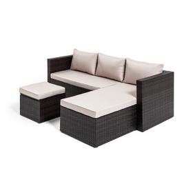 Habitat Mini Corner Sofa Set with Storage - Brown