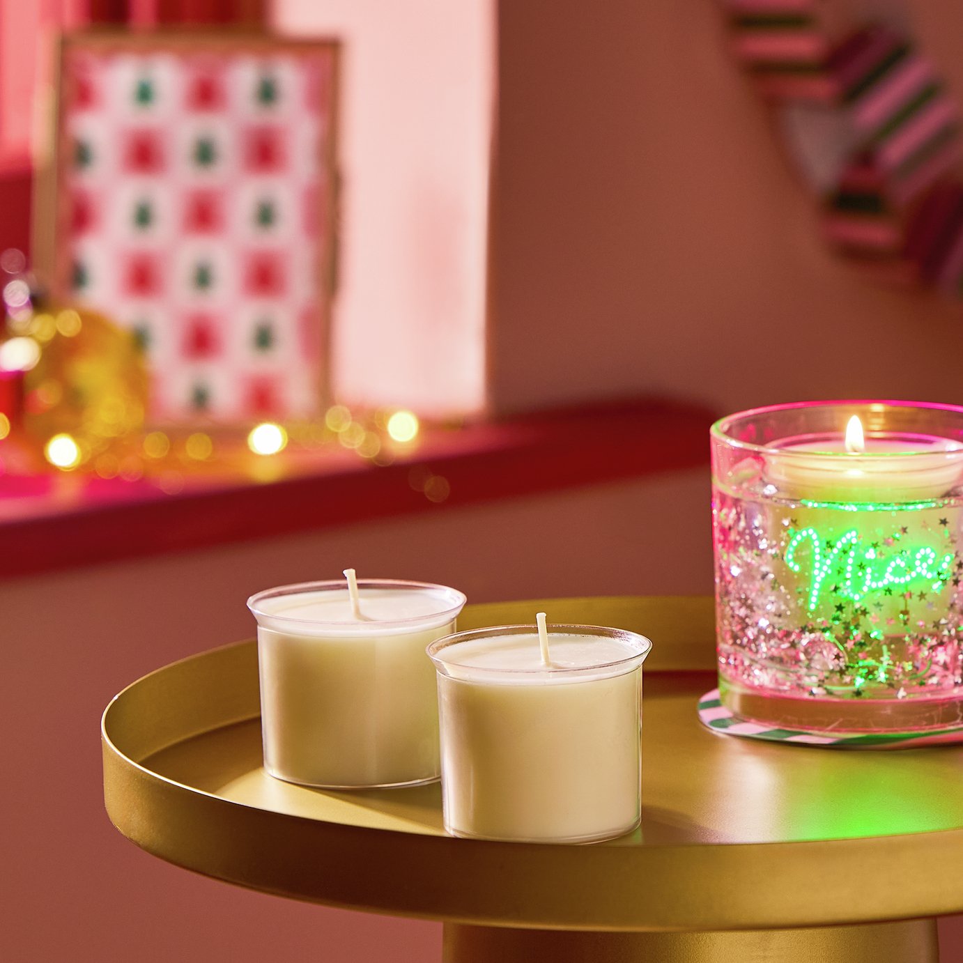 Argos Home Christmas Set of 2 Gel Candle Refill - Christmas Cookie