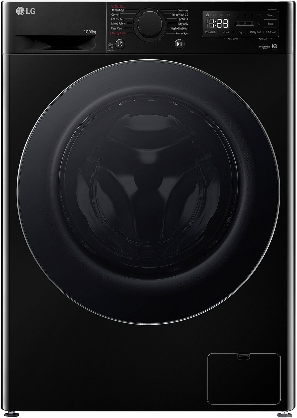 LG FWY706NCTN1 10KG/6KG 1400 Spin Washer Dryer - Black