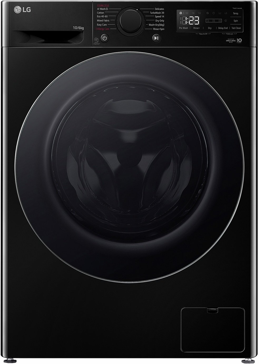 LG FWY706NCTN1 10KG/6KG 1400 Spin Washer Dryer - Black