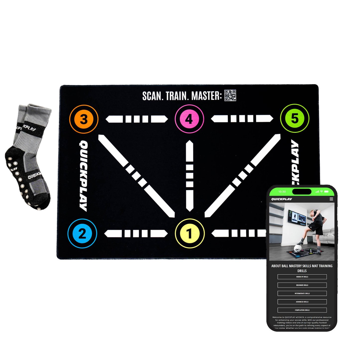 QUICKPLAY Football Training Mat - Ball Mastery Skills Mat