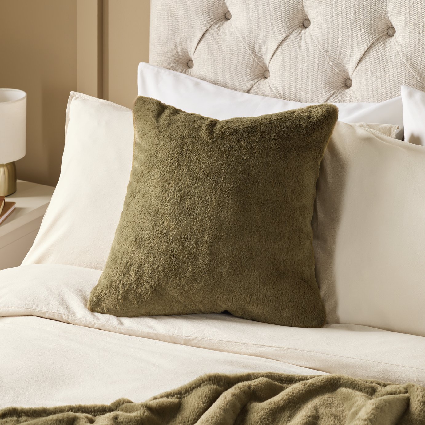 Argos Home Faux Fur Cushion - 43x43cm