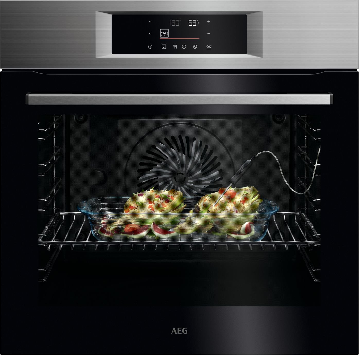 AEG OS6AB50PM Built In Single Electric Oven - Stainless Steel