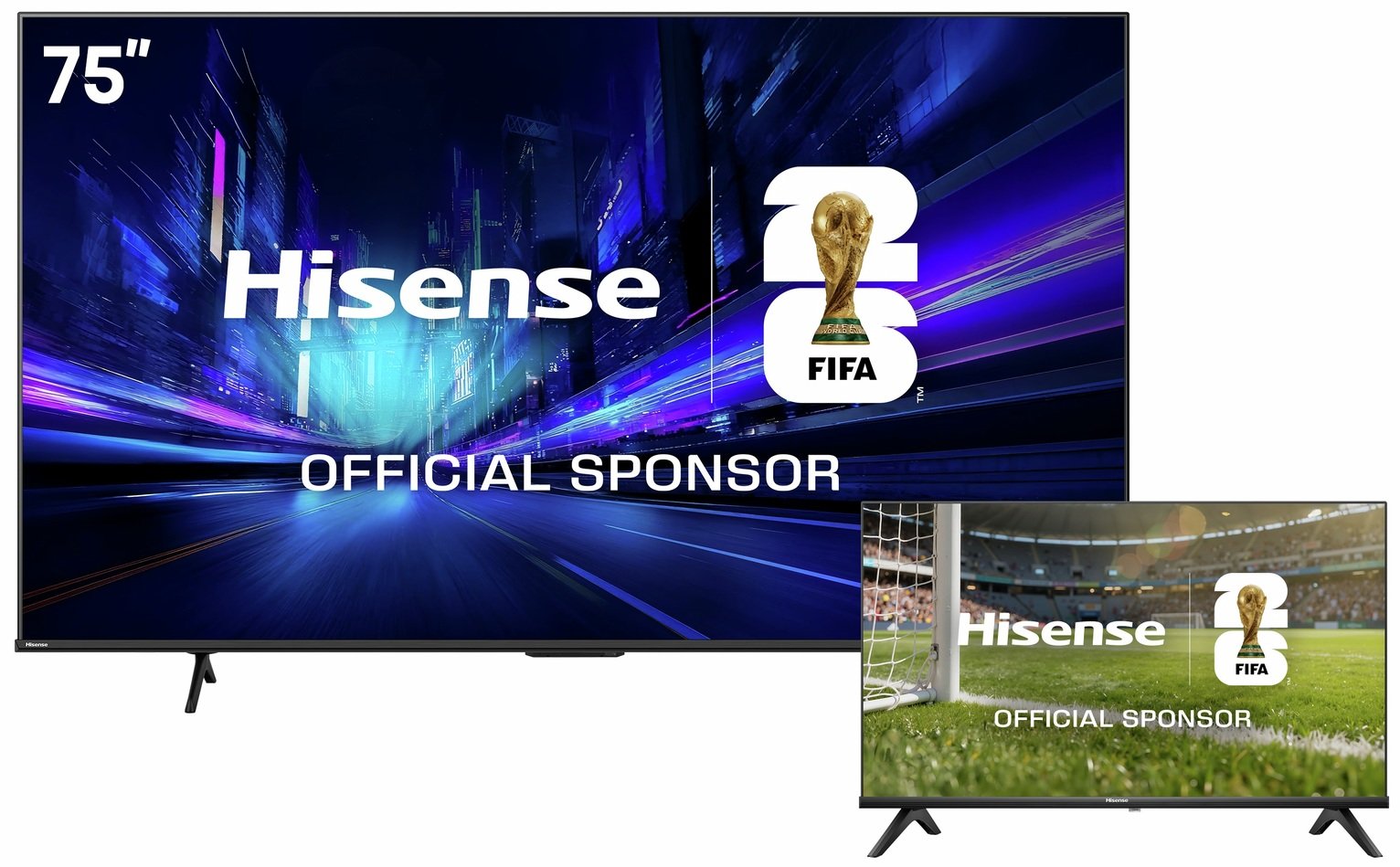 Hisense 75in 75E78QTUKPRO Smart 4K UHD HDR QLED & 32in 32E4QTUK Freely TV Bundle