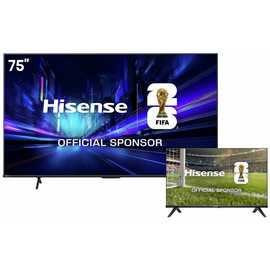 Hisense 75in 75E78QTUKPRO Smart 4K UHD HDR QLED & 32in 32E4QTUK Freely TV Bundle