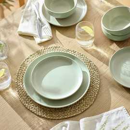Habitat 12 Piece Matte Stoneware Dinner Set - Sage