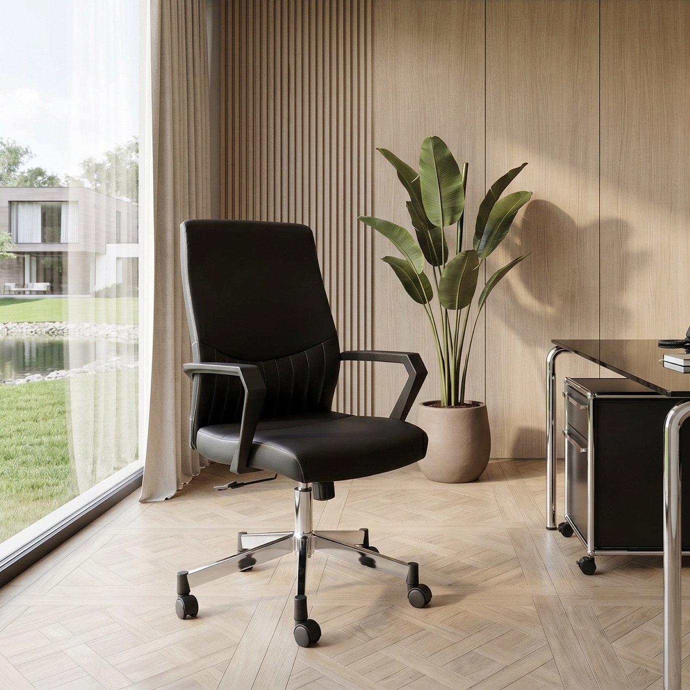 Dorel Brooklyn Faux Leather Office Chair - Black