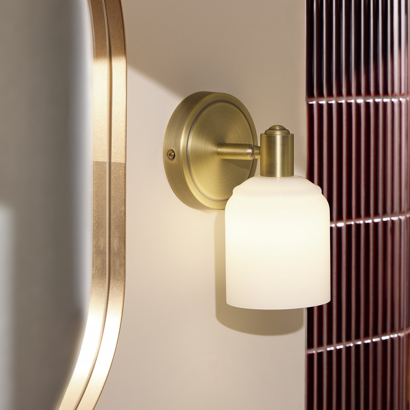 Habitat Lyon Brass Bathroom Wall Light - Brass