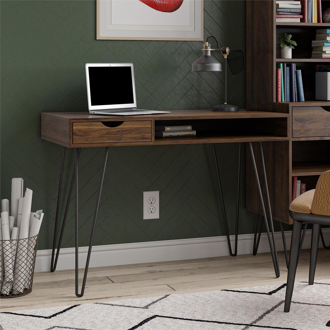 Dorel Concord 1 Drawer Desk - Walnut