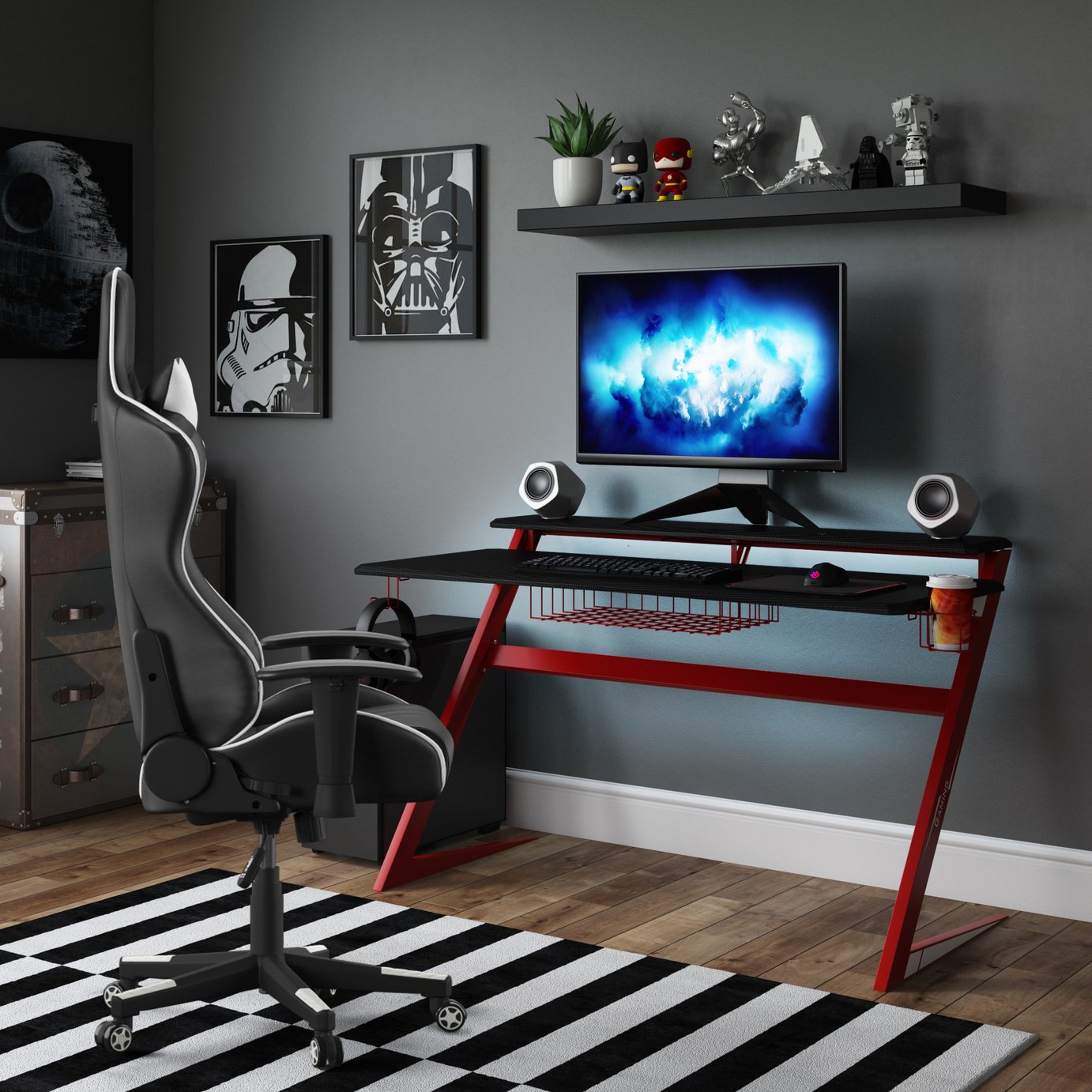 Dorel Aries Gaming Desk - Black & Red