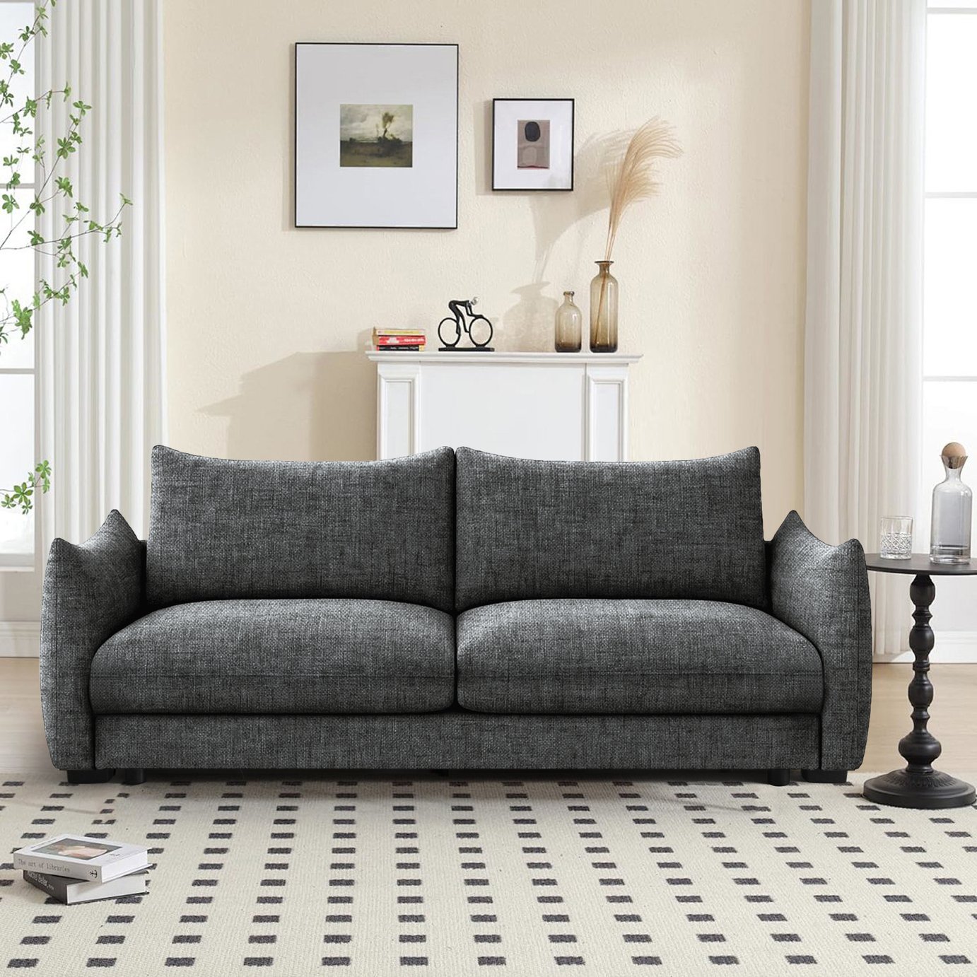 Dorel Bronte Fabric 3 Seater Sofa Bed - Grey