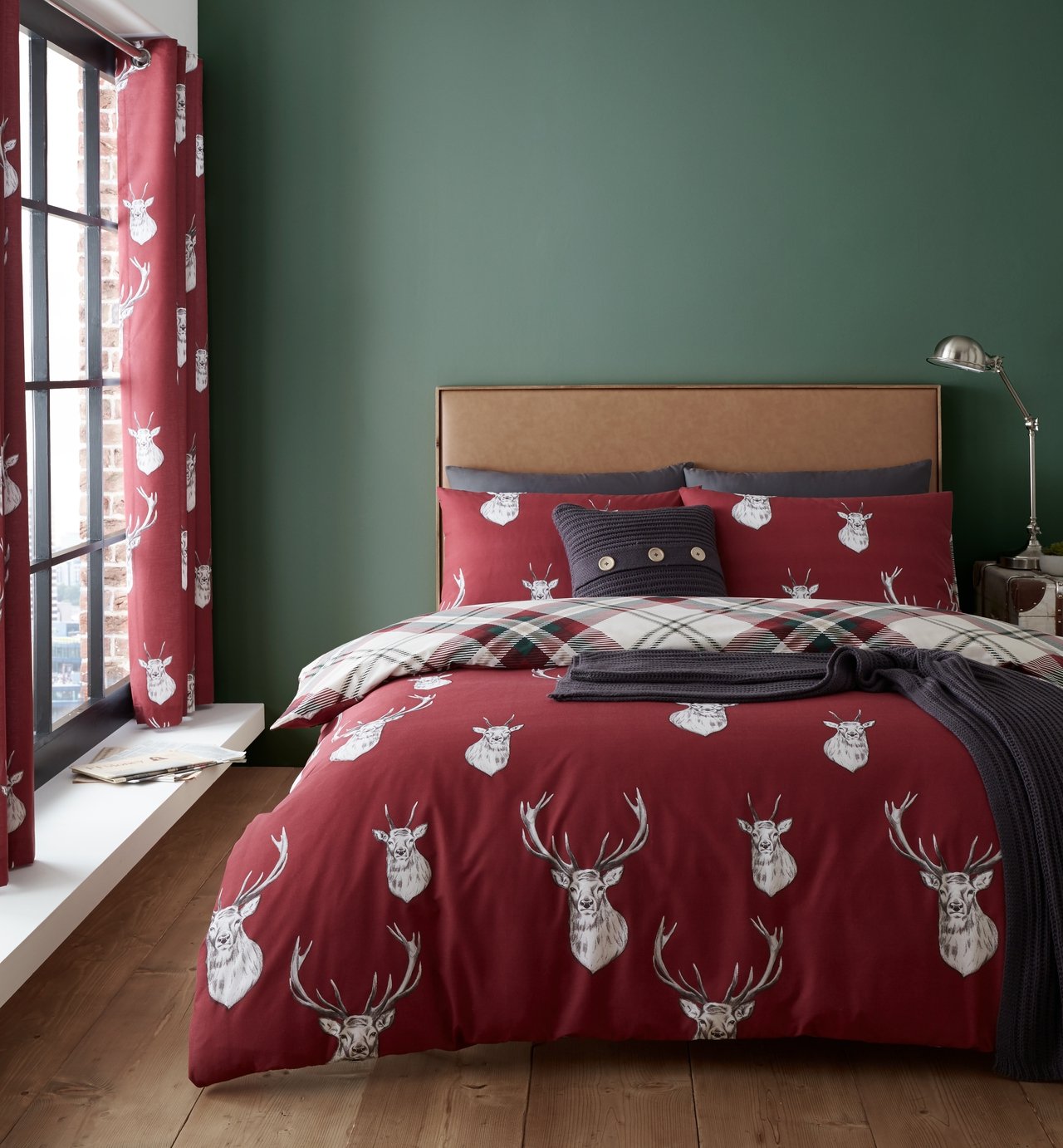 Catherine Lansfield Munro Red Stag Bedding Set - Double