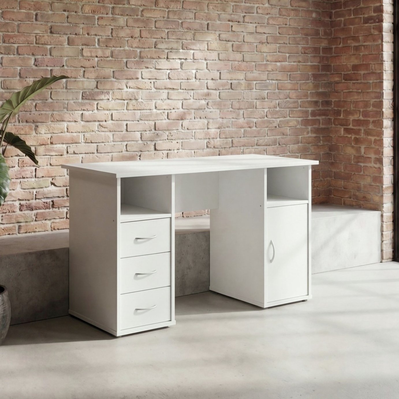 Dorel Maryland 3 Drawer Office Desk - White
