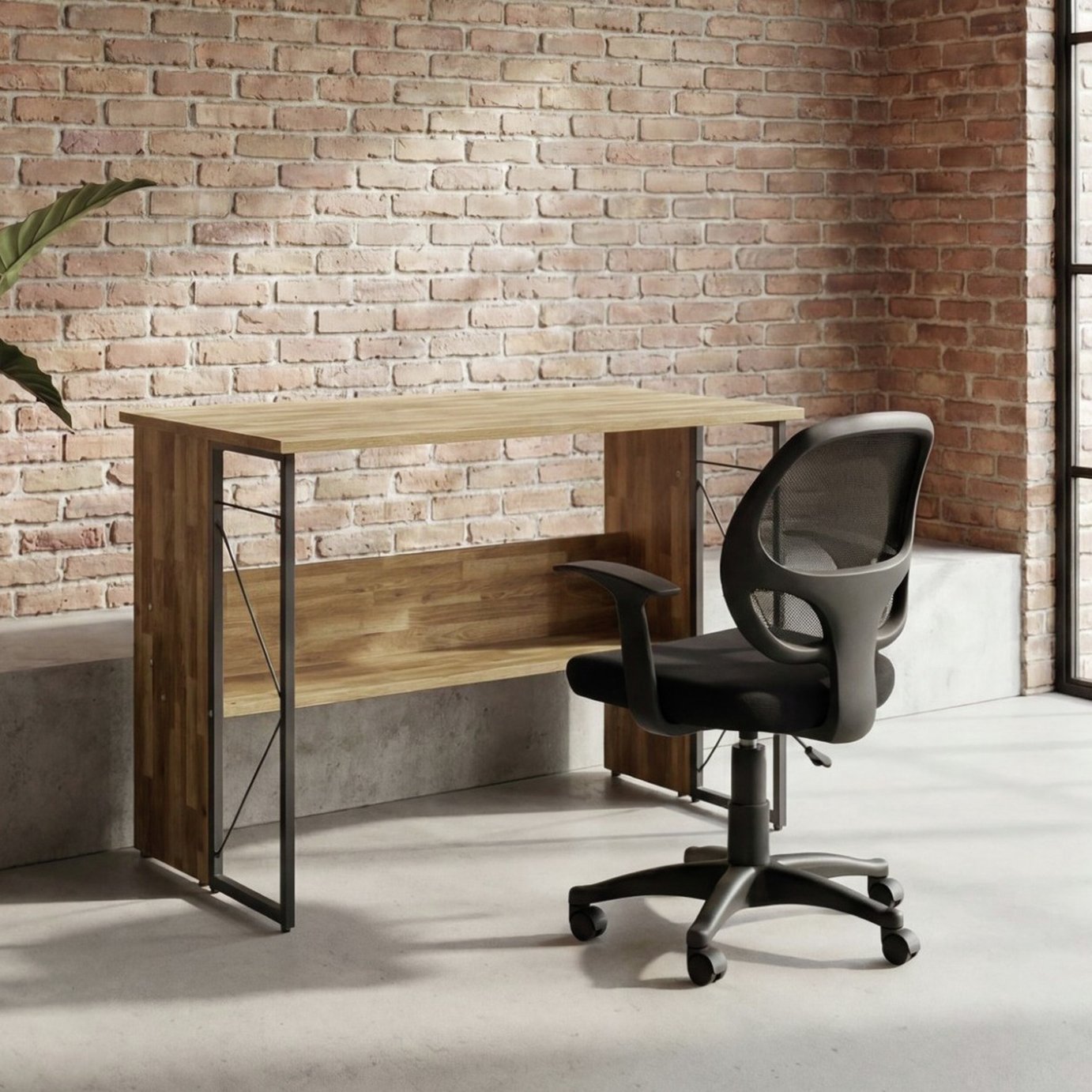 Dorel Rhodes Desk - Walnut