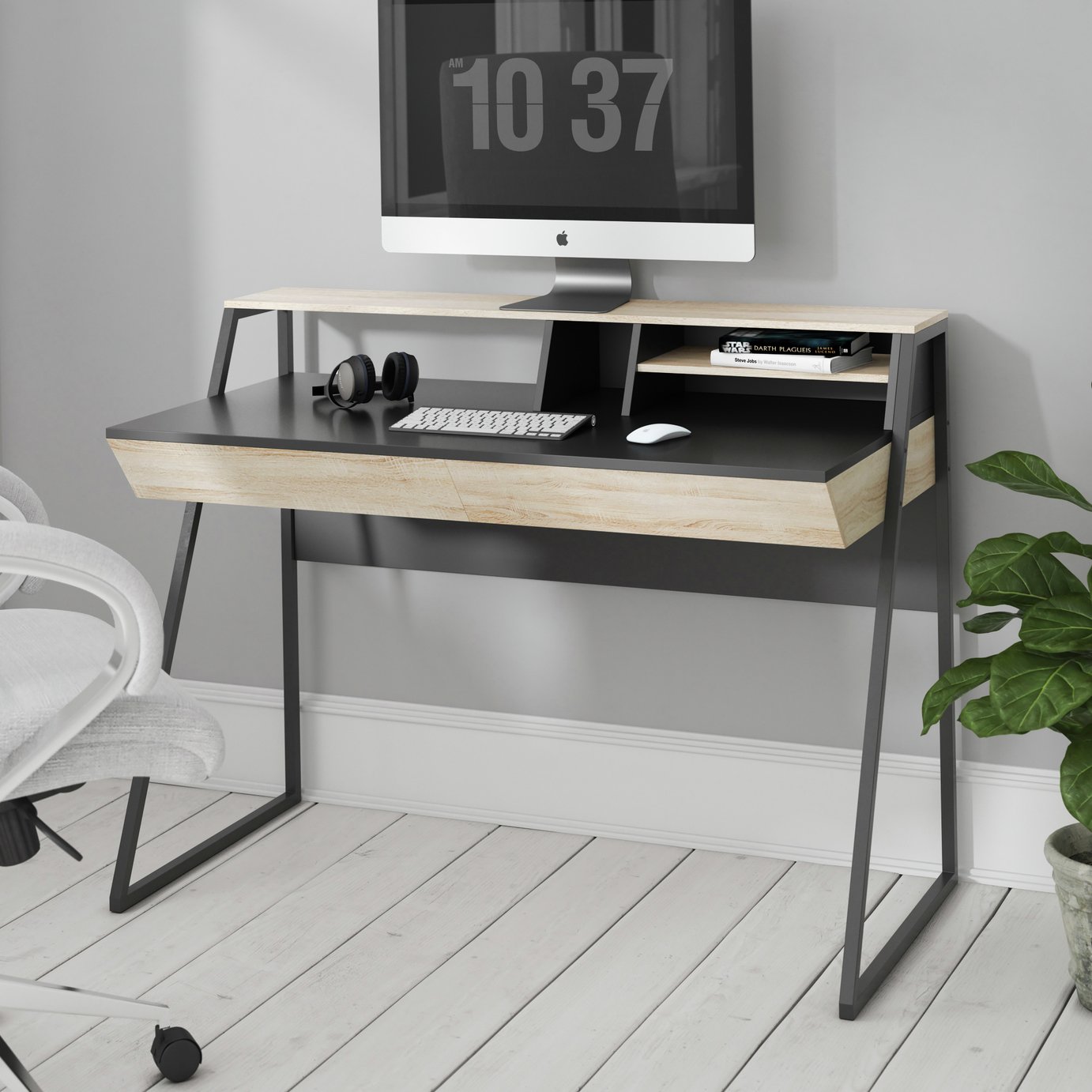 Dorel Salcombe Desk - Black & Oak