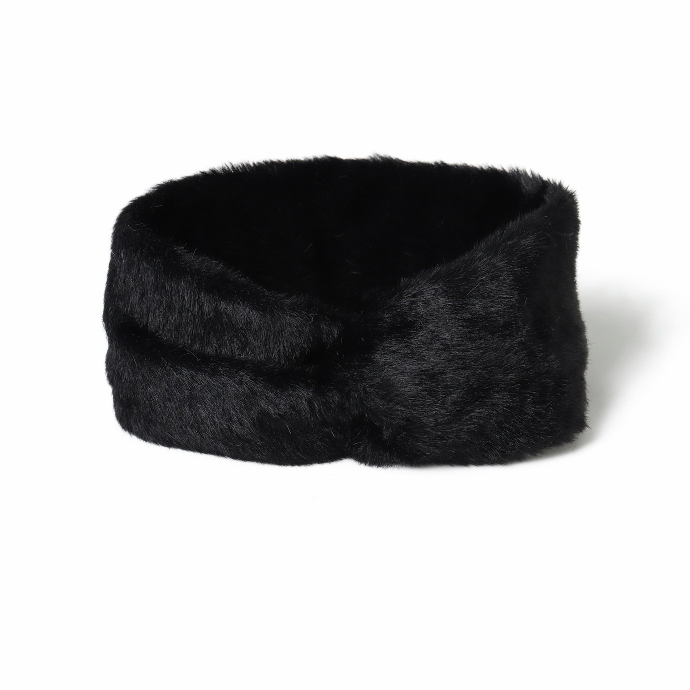 Freedom Black Faux Fur Headband