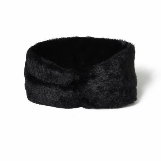 Freedom Black Faux Fur Headband