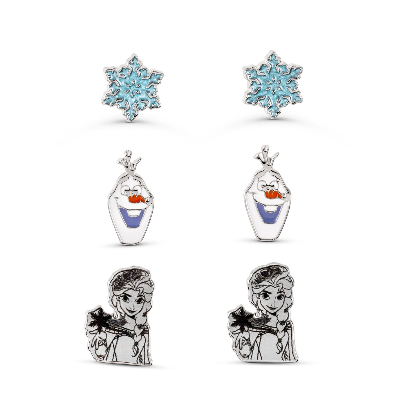 Disney Frozen Silver Plated Stud Earrings set - Pack of 3