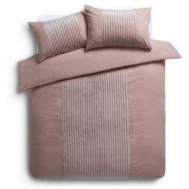 Habitat Pleated Velvet Pink Bedding Set
