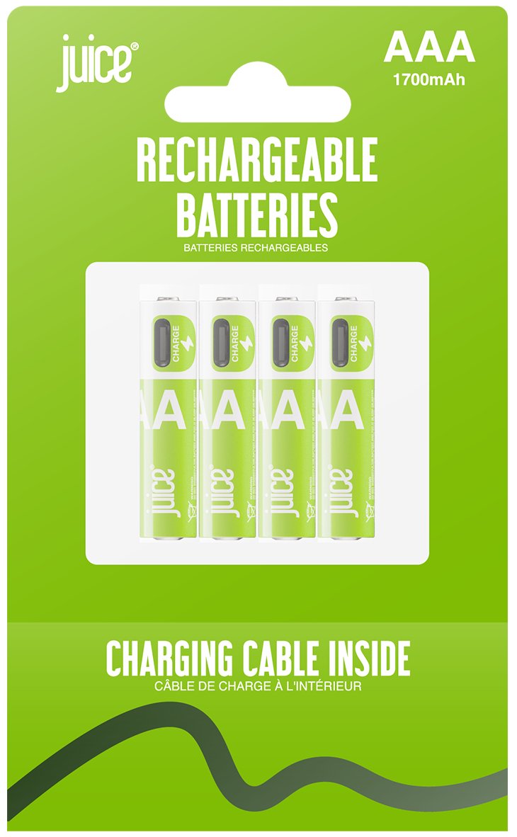 Juice Rechargeable AAA Batteries - Pack of 4