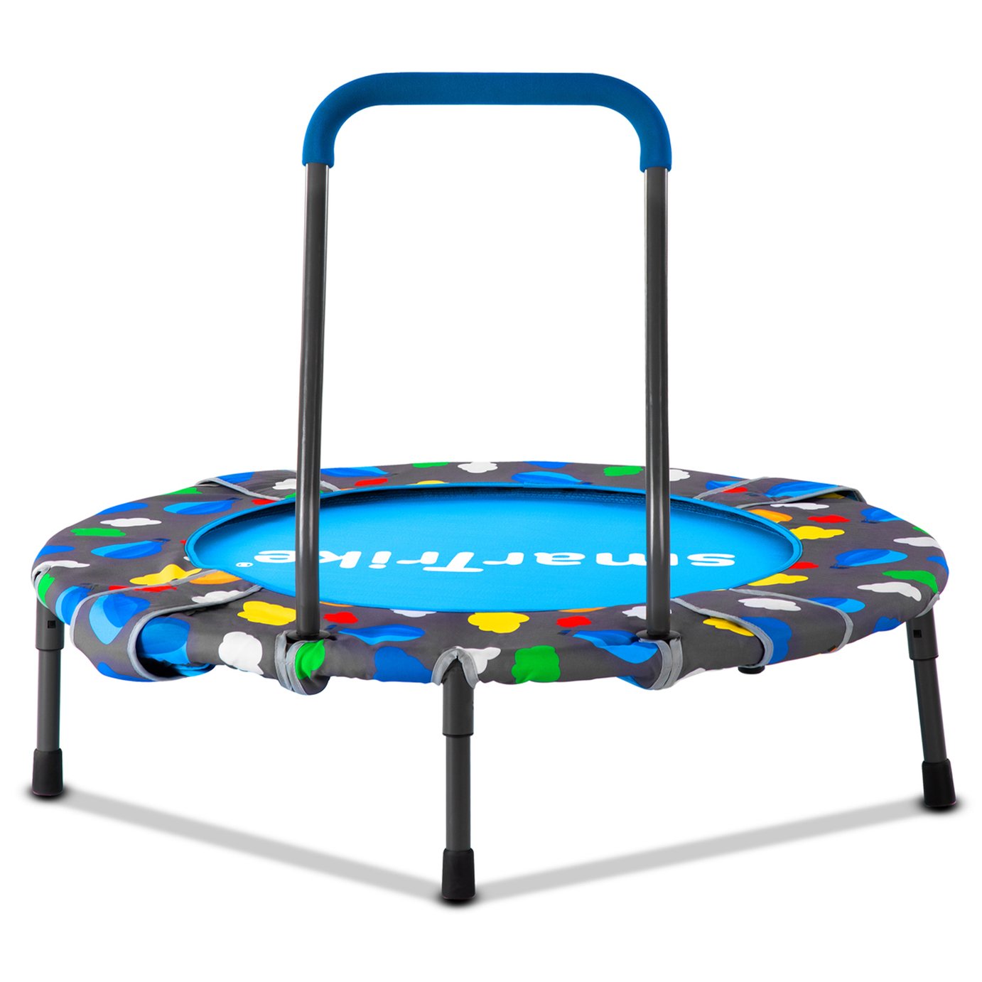 smarTrike 2.2ft 3 in 1 Indoor Kids Trampoline with Enclosure - Blue
