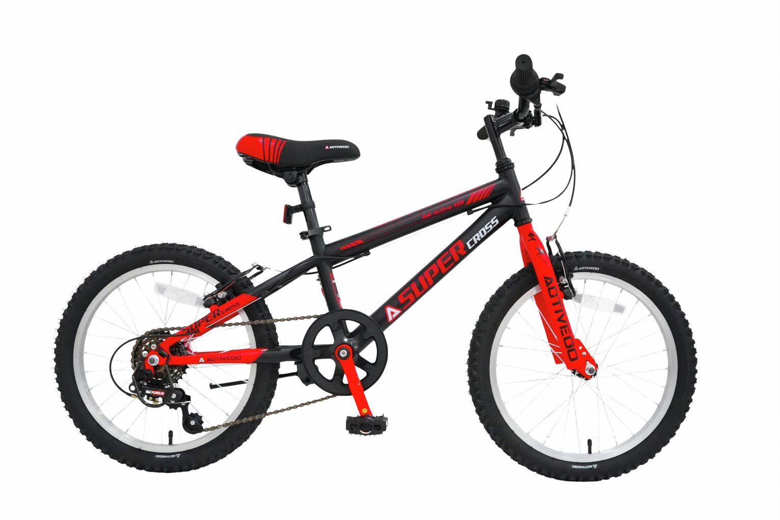 Active Go Supercross 18Inch Wheel Size Boys Mountain Bike - Red & Black