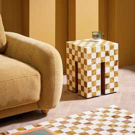 Habitat Chesset Side Table - Brown and Cream
