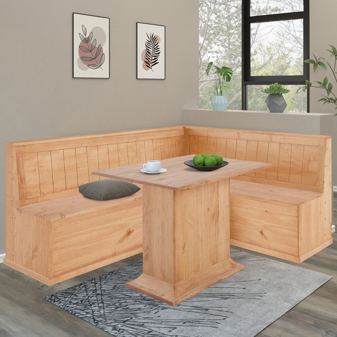 Dorel Sara Solid Wood 2 - 4 Seater Dining Table - Pine