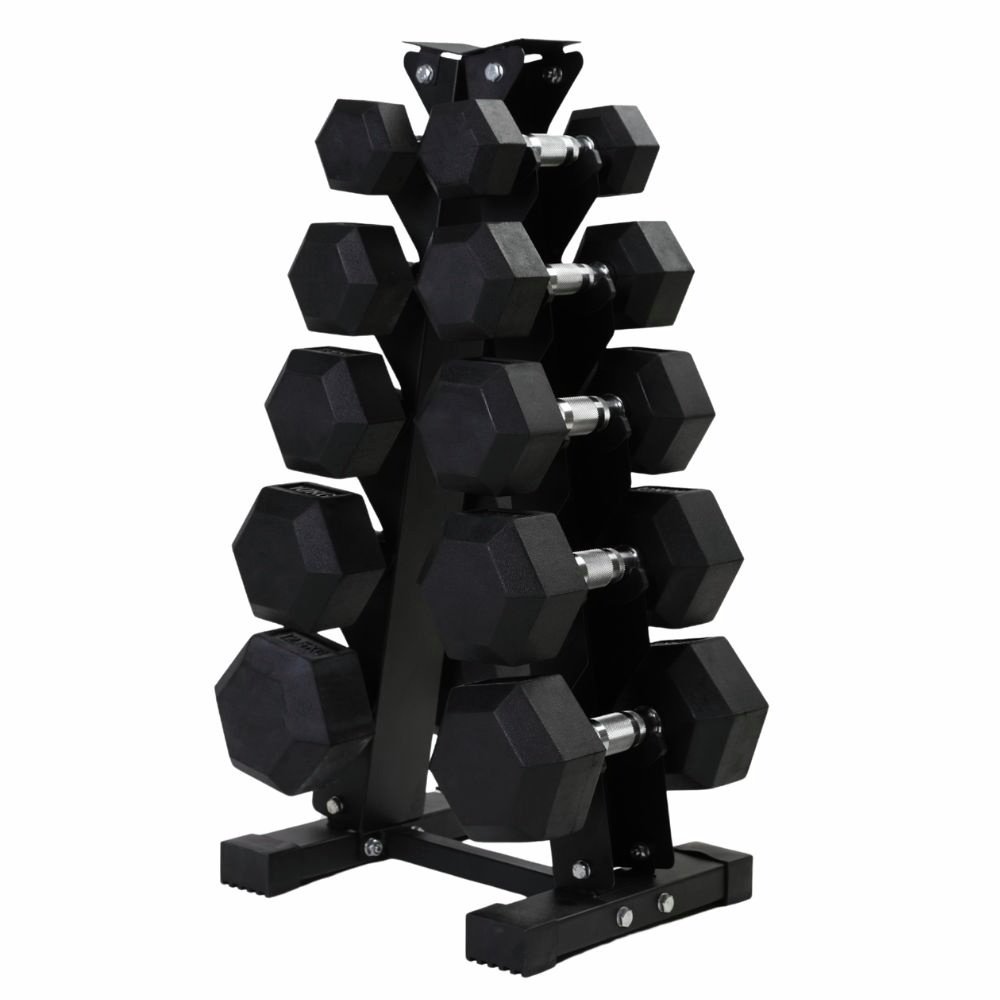 Northern Hex Dumbbells with 5-Tier Rack - Set of 10