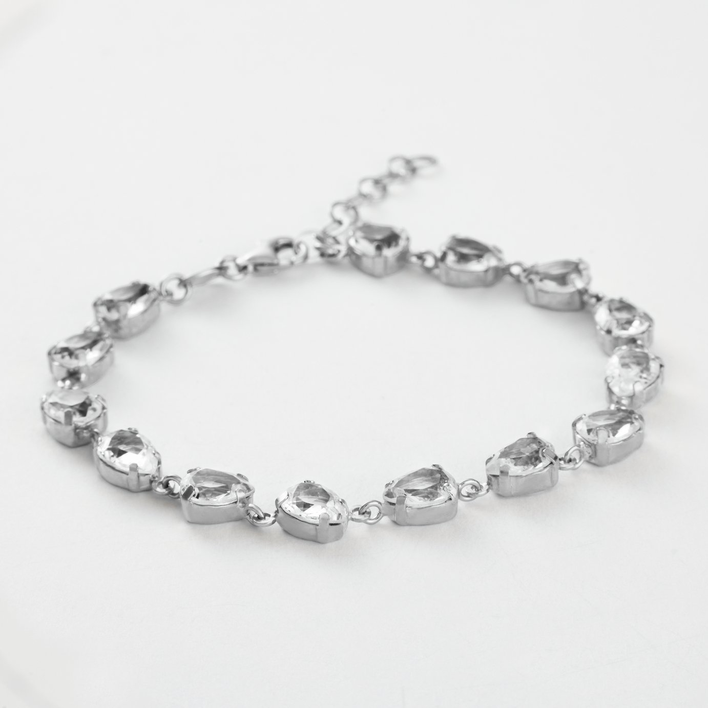 Revere 925 Sterling Silver Drop Crystals Bracelet