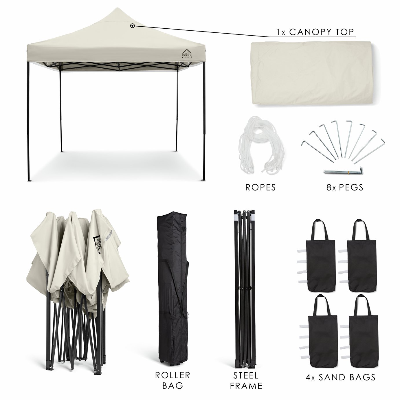 All Seasons Gazebos 3x3m Pop up Garden Gazebo - Cream