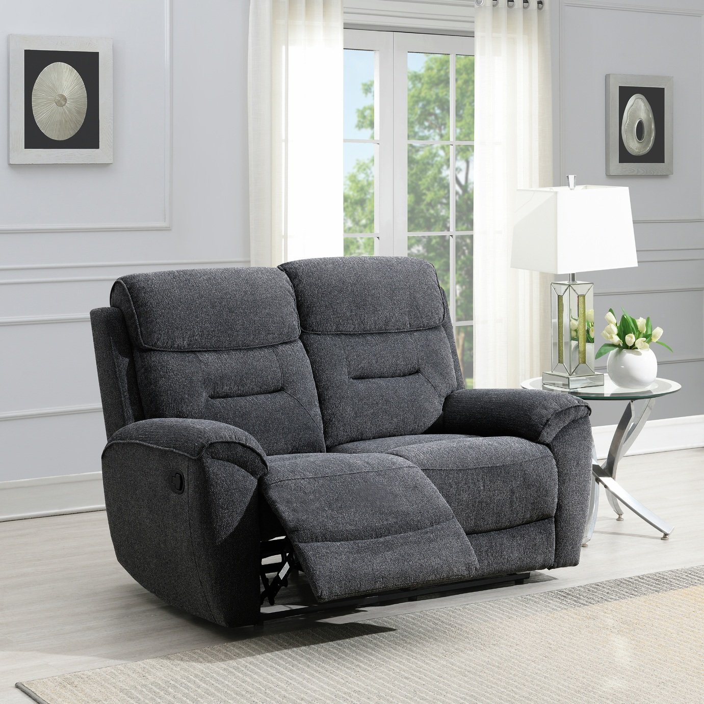 Sofa Source Huntington 2 Seater Recliner Sofa - Dark Grey