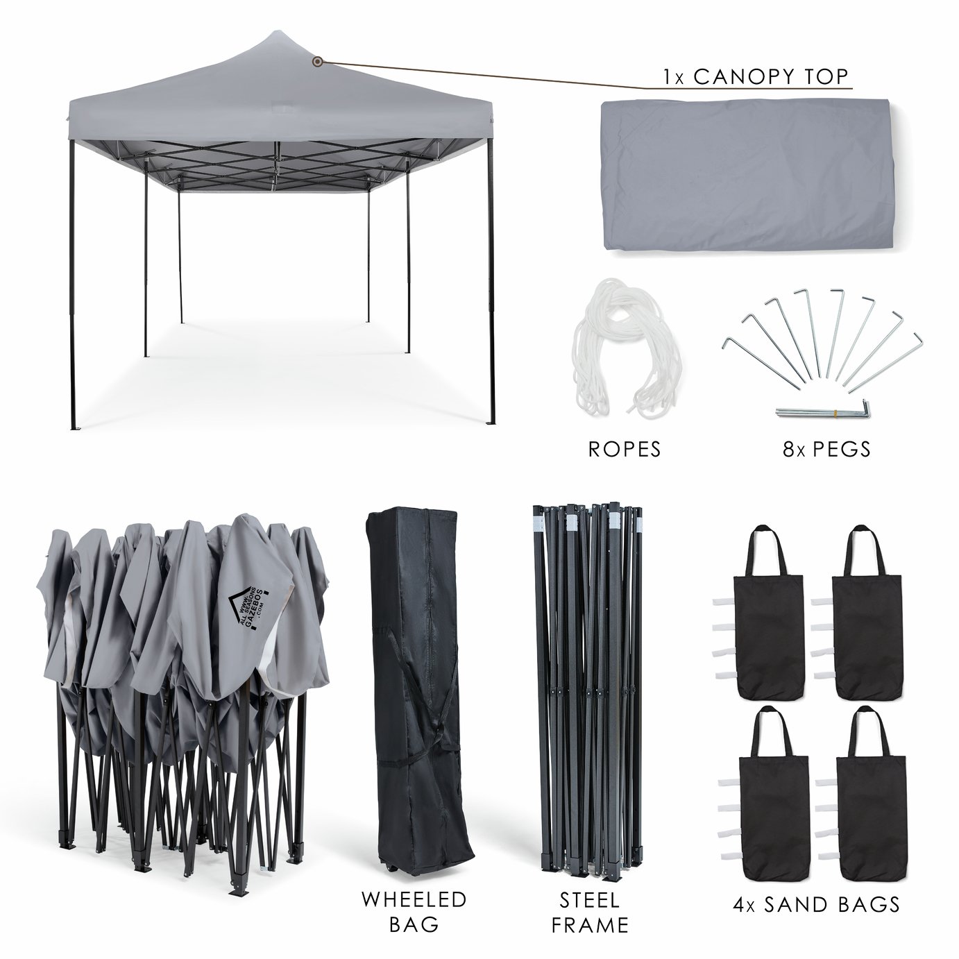 All Seasons Gazebos 3x6m Pop up Garden Gazebo - Grey