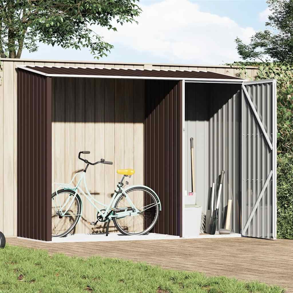 Walplus Galvanised Steel Garden Firewood Shed - Brown - 159 cm